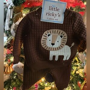 Brown Lion Bodysuit Set